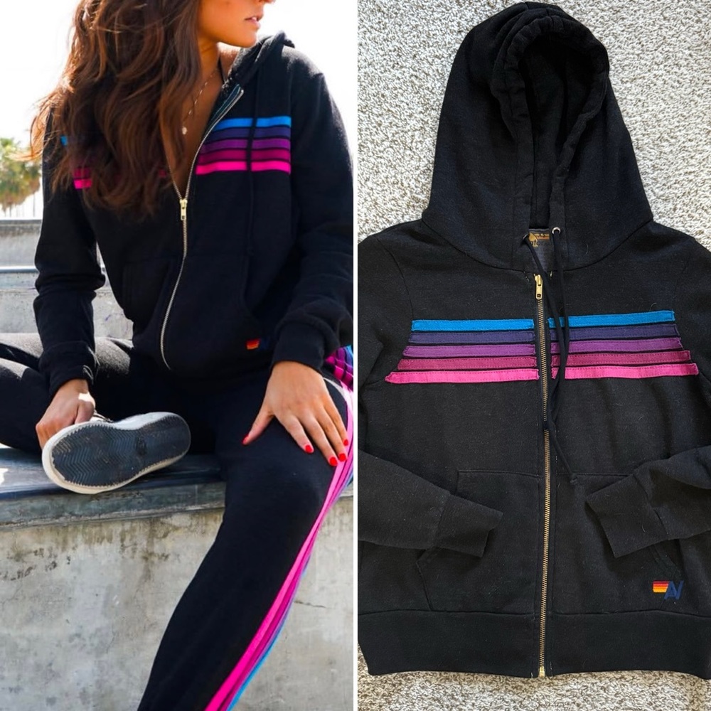 Aviator Nation 5 Stripe Hoodie
